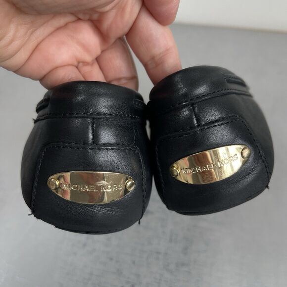 Michael Kors Black Leather Bow Mocassins Flats Loafers Shoes Women's 8 M Preppy - Picture 9 of 14